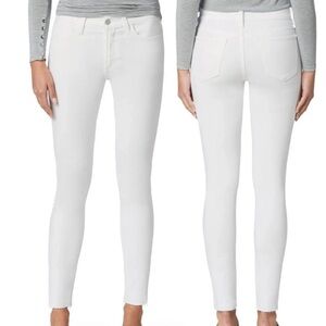 NWT Joe's Jeans White Denim High Rise Skinny Ankle Frayed Hems Stretch Size 29